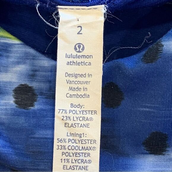 Lululemon Kanto Catch Me Tank Windy Blooms Saphire Blue Multi / Naval Blue SZ 2 - Picture 7 of 11